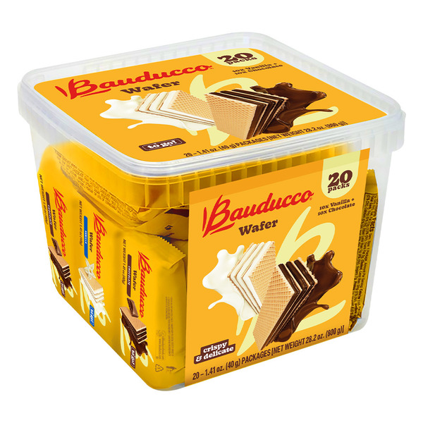 Bánh Xốp Socola & Vanilla Bauducco Wafers Chocolate & Vanilla – Hộp 20 Gói