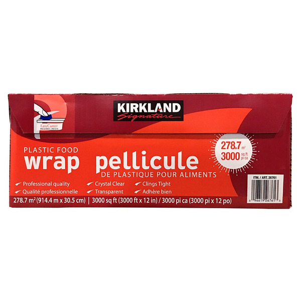 Màng Bọc Thực Phẩm Kirkland Signature Plastic Food Wrap – Hộp 2 Cuộn x 3000 Tờ