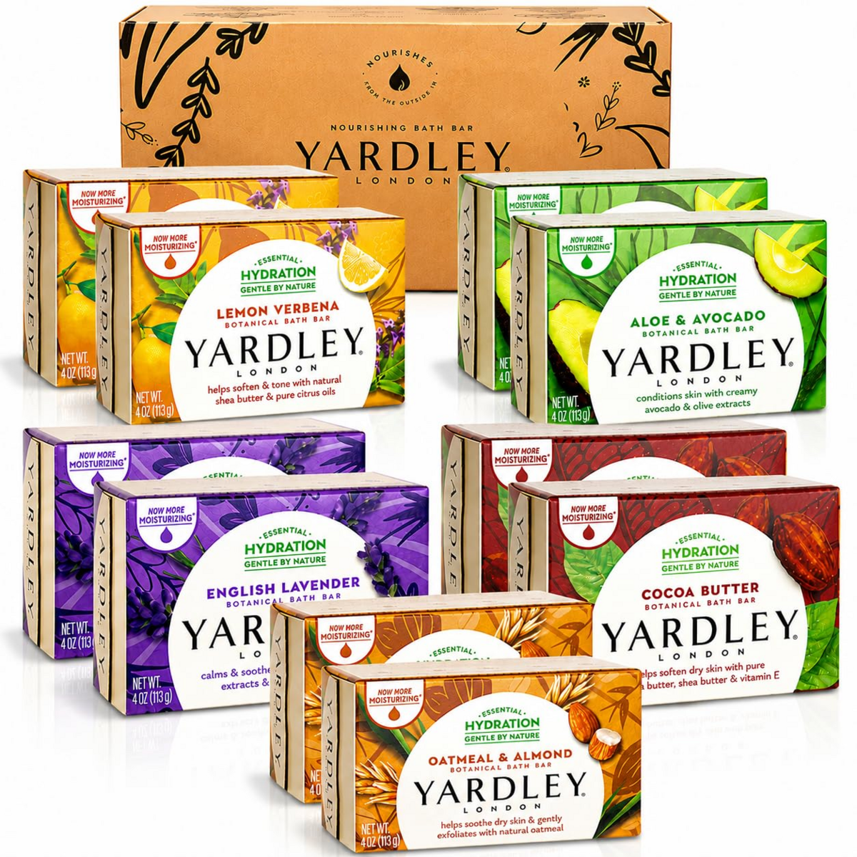 Xà Phòng Tắm Yardley London Scented Bar Soap Variety Pack – Hộp 10 Bánh x 120g