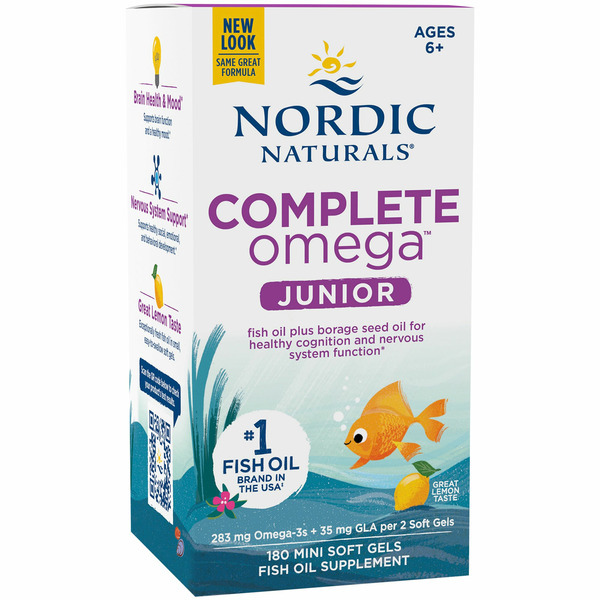 Viên Uống Nordic Naturals Complete Omega Junior Lemon 500 mg – Hộp 180 Viên Nang Vị Chanh
