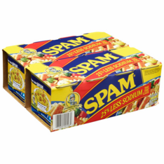 Thịt Hộp Giảm Muối Spam 25% Less Sodium – 8 Hộp x 12 Oz