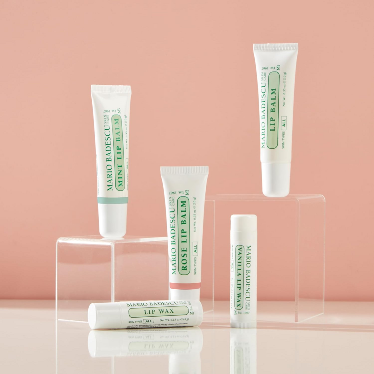 Son Dưỡng Môi 3 Hương Mario Badescu Moisturizing Lip Balm Original, Rose & Mint – Set 3 Tuýp x 10g