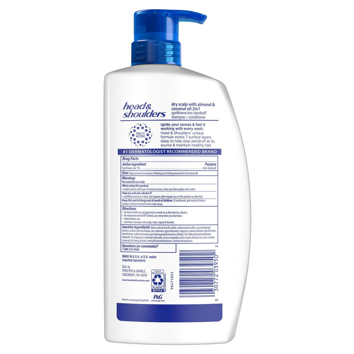 Dầu Gội Và Dầu Xả Head & Shoulders 2-in-1 Dry Scalp Care Shampoo & Conditioner - Chai 1.15L