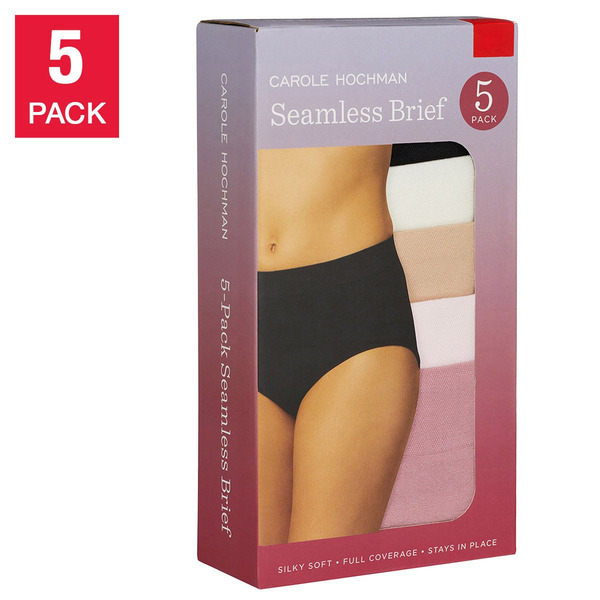 Quần Lót Nữ Không Viền Size XL Carole Hochman Ladies Seamless Brief – Set 5 Quần Màu Ngẫu Nhiên