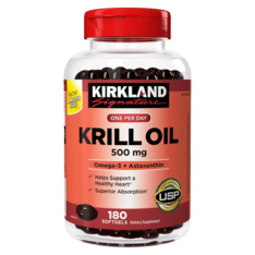 Viên Uống Dầu Nhuyễn Thể Kirkland Signature Krill Oil 500 mg – Hộp 180 Viên