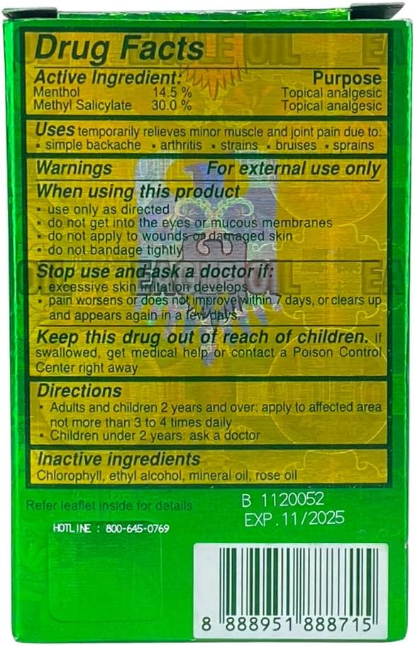 Dầu Gió Xanh Mỹ Eagle Brand Medicated Oil - Chai 24ml