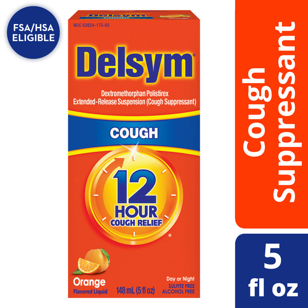 Siro Giảm Ho Delsym Adult Cough Suppressant Liquid Vị Cam – Chai 5 Oz