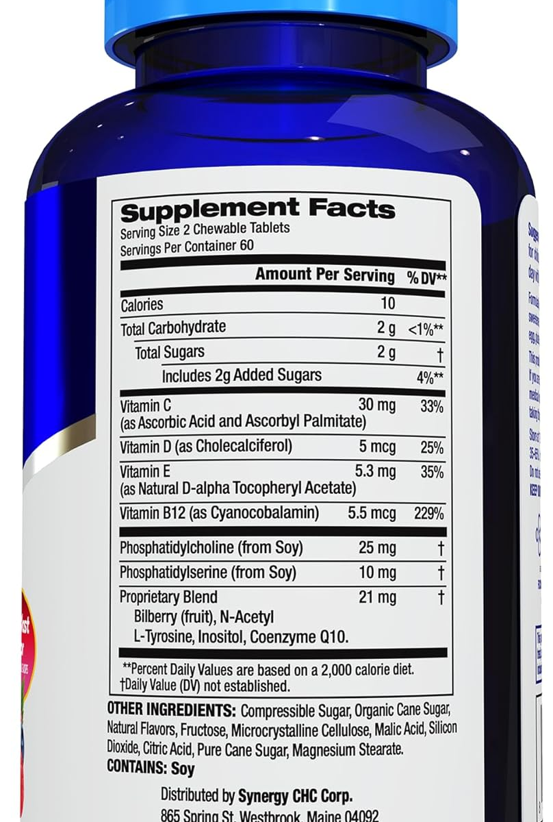 Viên Nhai Vitamin Tổng Hợp & Hỗ Trợ Não Bộ Cho Trẻ Focus Factor Kids Extra Strength Berry Blast – Hộp 120 viên