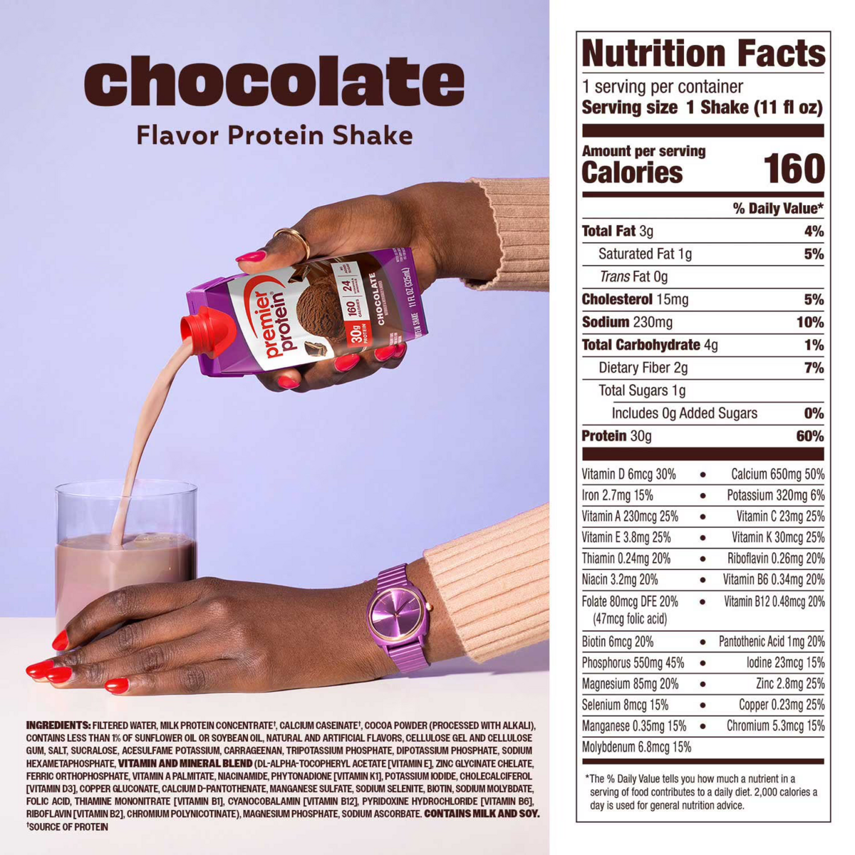 Sữa Protein Vị Socola Premier Protein High Protein Shake Chocolate – Thùng 15 Chai x 325ml
