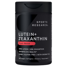 Viên Uống Hỗ Trợ Mắt Sports Research Lutein + Zeaxanthin Với Dầu Dừa Hữu Cơ – Hộp 120 Viên