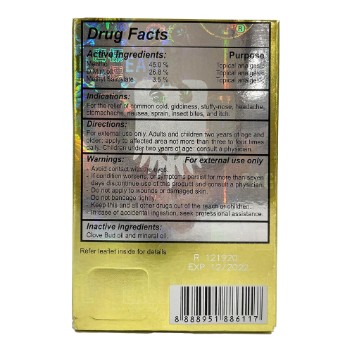 Dầu Gió Vàng Mỹ Eagle Brand Medicated Oil - Chai 24ml