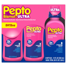 Dung Dịch Uống Hỗ Trợ Giảm Đau Dạ Dày, Tiêu Chảy Và Rối Loạn Tiêu Hóa Pepto-Bismol Ultra – 3 Chai X 354ml