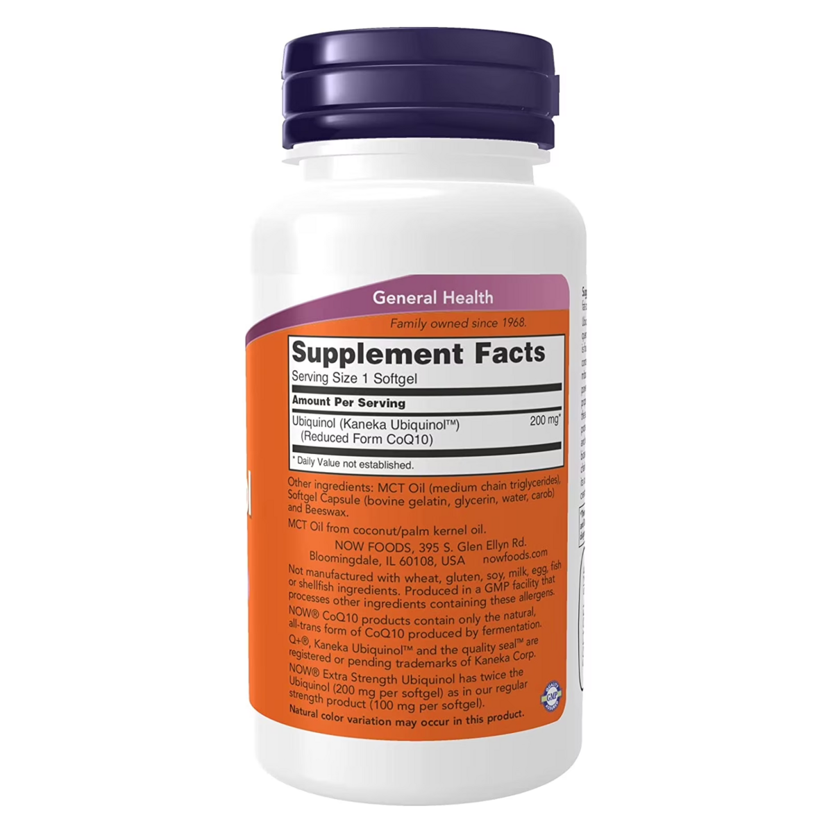 Viên Uống Bổ Sung CoQ10 NOW Foods Extra Strength Ubiquinol 200 mg – Hộp 60 Viên