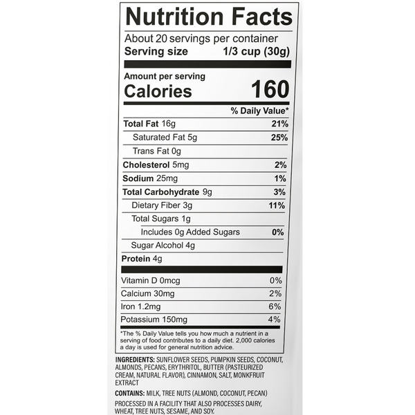 Túi Hạt Nutrail Cinnamon Pecan Keto Nut Granola – Túi 22 Oz