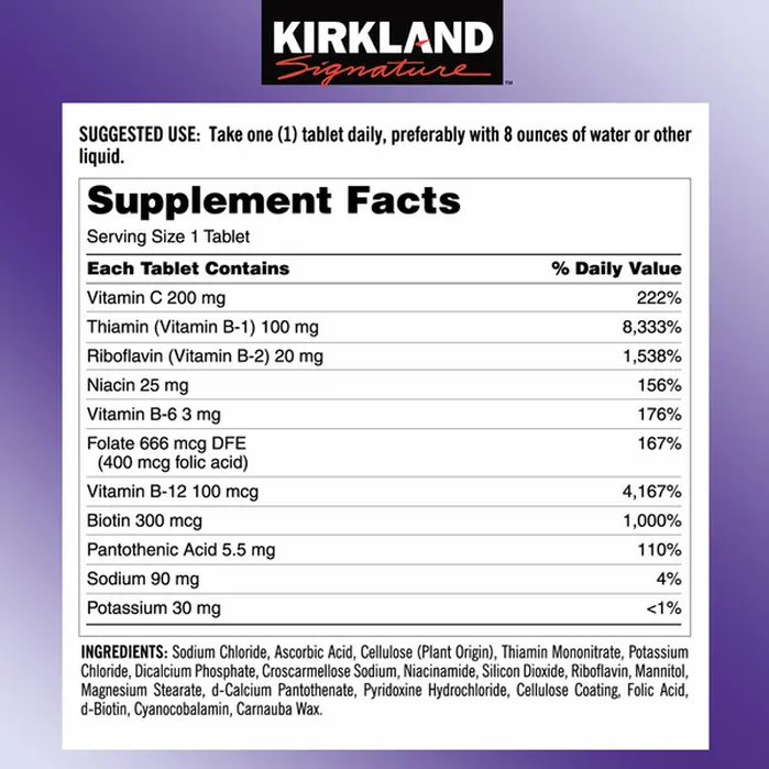 Viên Uống Vitamin B Tổng Hợp Kirkland Signature Super B-Complex with Electrolytes – Hộp 500 Viên
