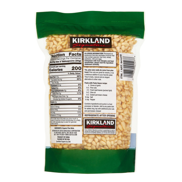 Hạt Thông Hữu Cơ Kirkland Signature Organic Pine Nuts – Túi 680g