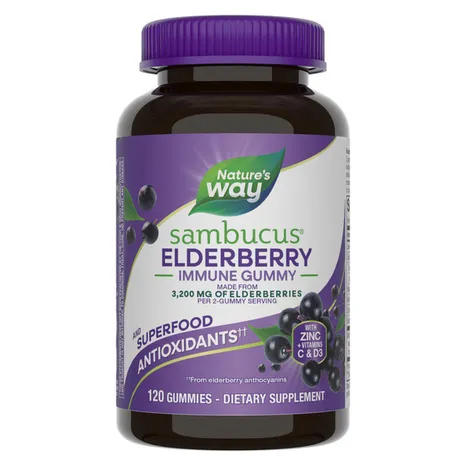 Kẹo Dẻo Vitamin Tổng Hợp Tăng Đề Kháng Nature’s Way Sambucus Gummy – Hộp 120 Viên