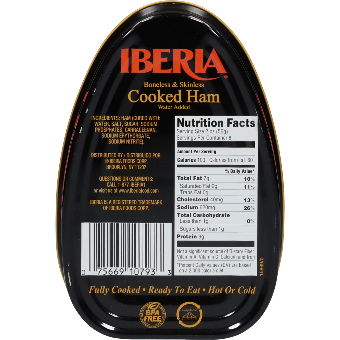Thịt Heo Đóng Hộp Iberia Boneless Skinless Cooked Ham – Hộp 1 Lb