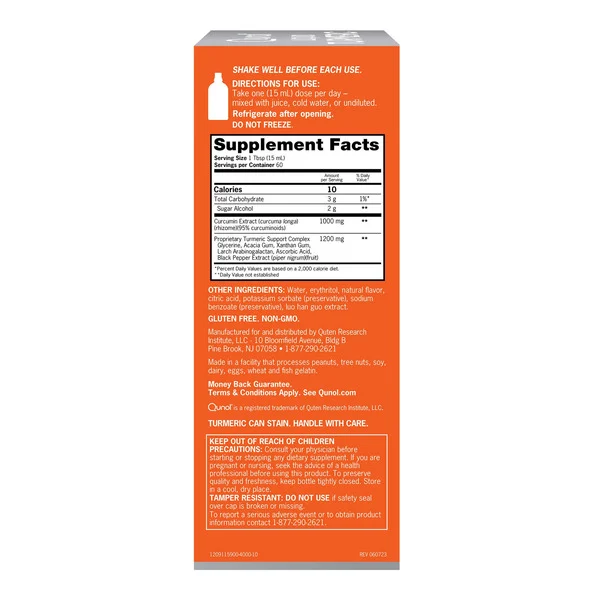 Nước Uống Qunol Liquid Turmeric 1000 mg - Chai 30.4 Oz
