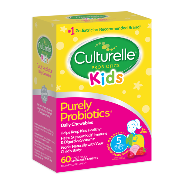 Viên Nhai Hỗ Trợ Tiêu Hóa & Tăng Cường Miễn Dịch Cho Trẻ Culturelle Kids Purely Probiotic – Hộp 60 Viên