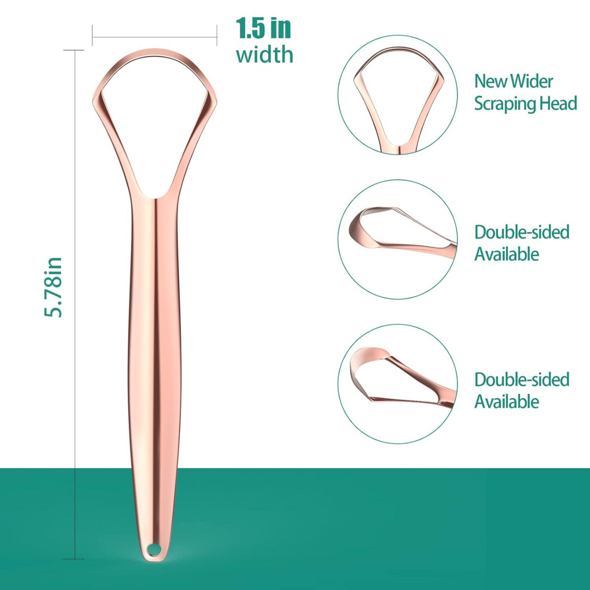 Cây Cạo Lưỡi Inox RONAVO Tongue Scraper Làm Sạch Lưỡi & Hơi Thở Tươi Mát – Set 2 Cây