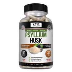 Viên Uống Chất Xơ Hỗ Trợ Tiêu Hóa Kaya Naturals Psyllium Husk 1532mg – Hộp 60 Viên