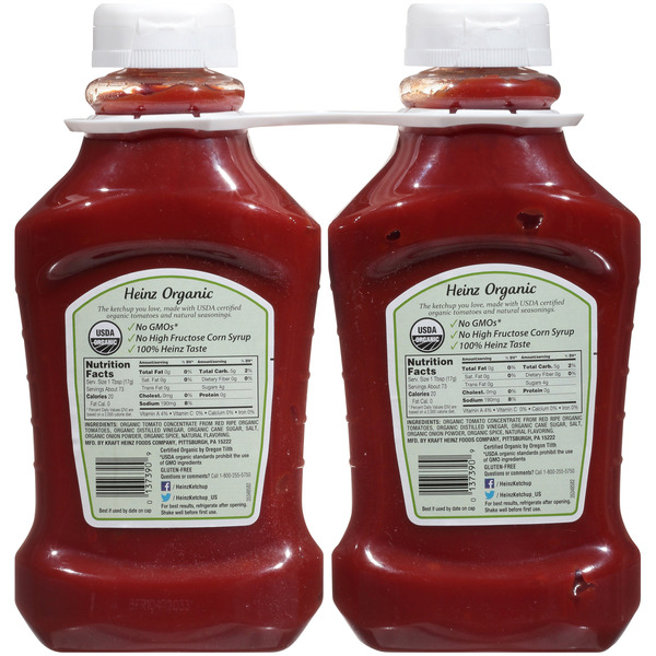 Tương Cà Hữu Cơ Heinz Organic Tomato Ketchup – Bộ 2 Chai x 44 oz