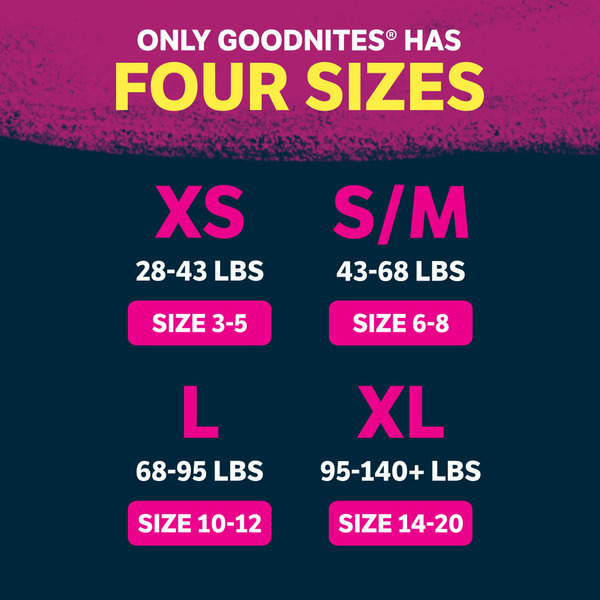 Goodnites Girls' Nighttime Bedwetting Underwear, Size Large (68-95 lbs) 58 ct