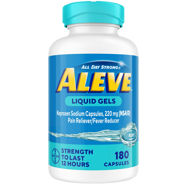 Viên Uống Giảm Đau Và Hạ Sốt Aleve Naproxen Sodium 220mg Liquid Gel Capsules – Hộp 180 Viên