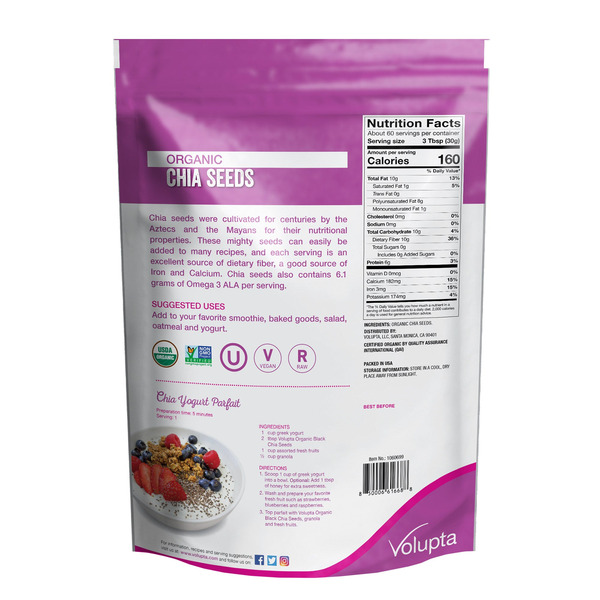 Hạt Chia Hữu Cơ Volupta Organic Chia Seeds – Túi 64 Oz