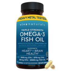 Viên Uống Dầu Cá Viva Naturals Triple-Strength Omega-3 Fish Oil 2500mg – Hộp 90 Viên