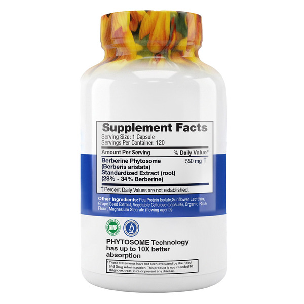 Viên Nang Thuần Chay FeelGood Organic Superfoods Berberine Phytosome Hấp Thụ Cao – Hộp 120 Viên