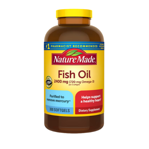 Viên Uống Dầu Cá Omega 3 Nature Made Fish Oil 2400 mg (720 mg Omega-3) – Hộp 300 Viên