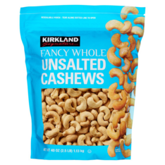 Hạt Điều Rang Nguyên Vị Kirkland Signature Fancy Whole Unsalted Cashews – Túi 40 oz