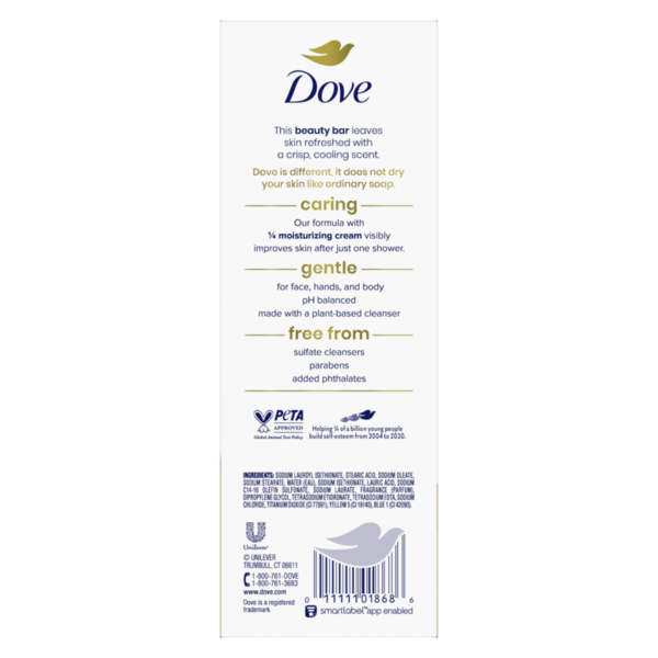 Xà Phòng Dưỡng Ẩm Hương Dưa Leo & Trà Xanh Dove Go Fresh Beauty Bar Cool Moisture - Hộp 16 Thanh X 106g