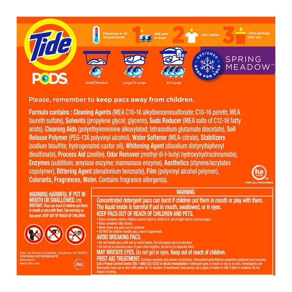 Viên Giặt Xả 3 Trong 1 Tide PODS Spring Meadow Scent – Hộp 156 Viên
