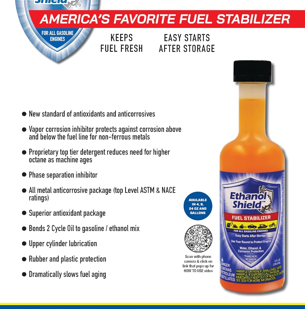 Phụ Gia Ổn Định Nhiên Liệu Xăng Ethanol Shield Fuel Stabilizer – Set 2 Chai x 24 fl
