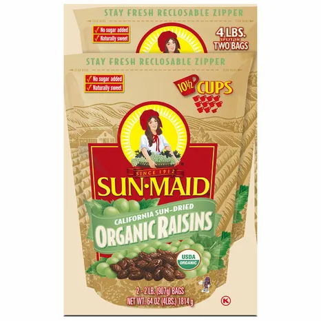 Túi Nho Khô Hữu Cơ Sun-Maid Organic Raisins – Set 2 Túi x 32 oz