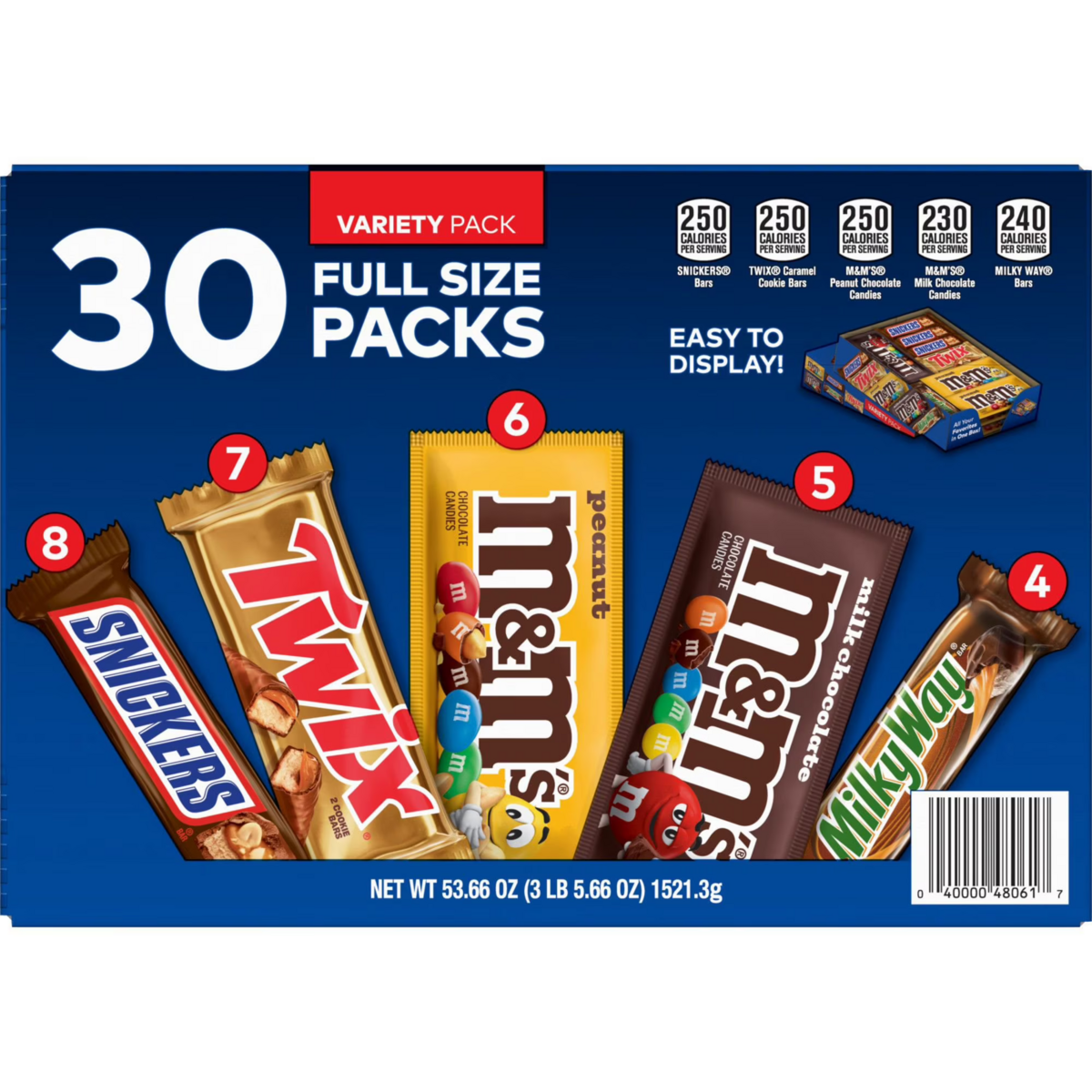 Kẹo Socola Tổng Hợp Mars Full Size Assorted Chocolate Candy Bars – Hộp 30 Thanh 