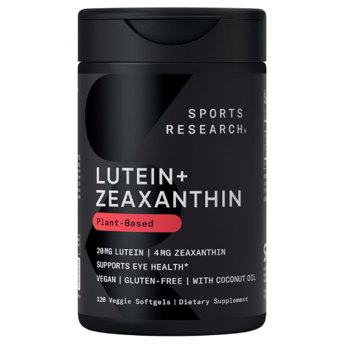 Viên Uống Hỗ Trợ Mắt Sports Research Lutein + Zeaxanthin Với Dầu Dừa Hữu Cơ – Hộp 120 Viên