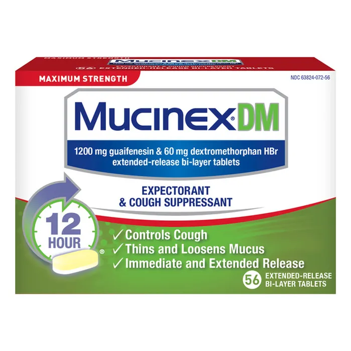 Viên Uống Hỗ Trợ Long Đờm & Giảm Ho Mucinex DM 12-Hour Maximum Strength – Hộp 56 Viên