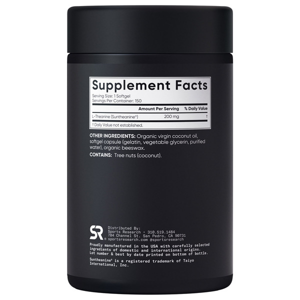 Viên Uống Hỗ Trợ Giảm Căng Thẳng Sports Research L-Theanine Suntheanine 200 mg – Hộp 150 Viên