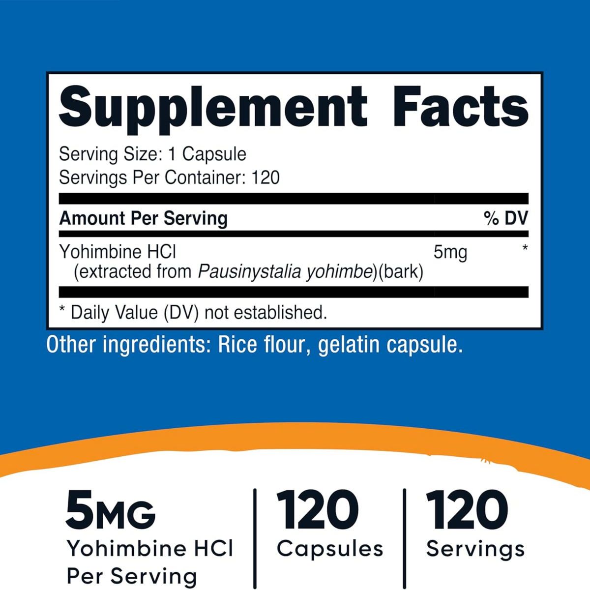 Viên Uống Nutricost Yohimbine HCl 5mg – Hộp 120 Viên
