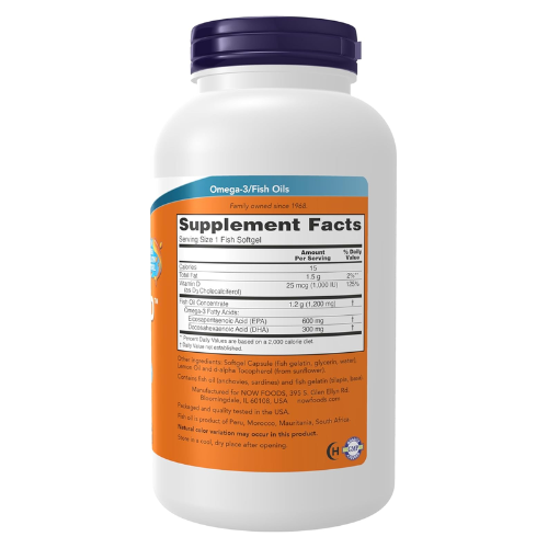 Viên Uống Dầu Cá Omega-3 và Vitamin D3 NOW Foods Ultra Omega 3-D Fish Oil – Hộp 180 Viên