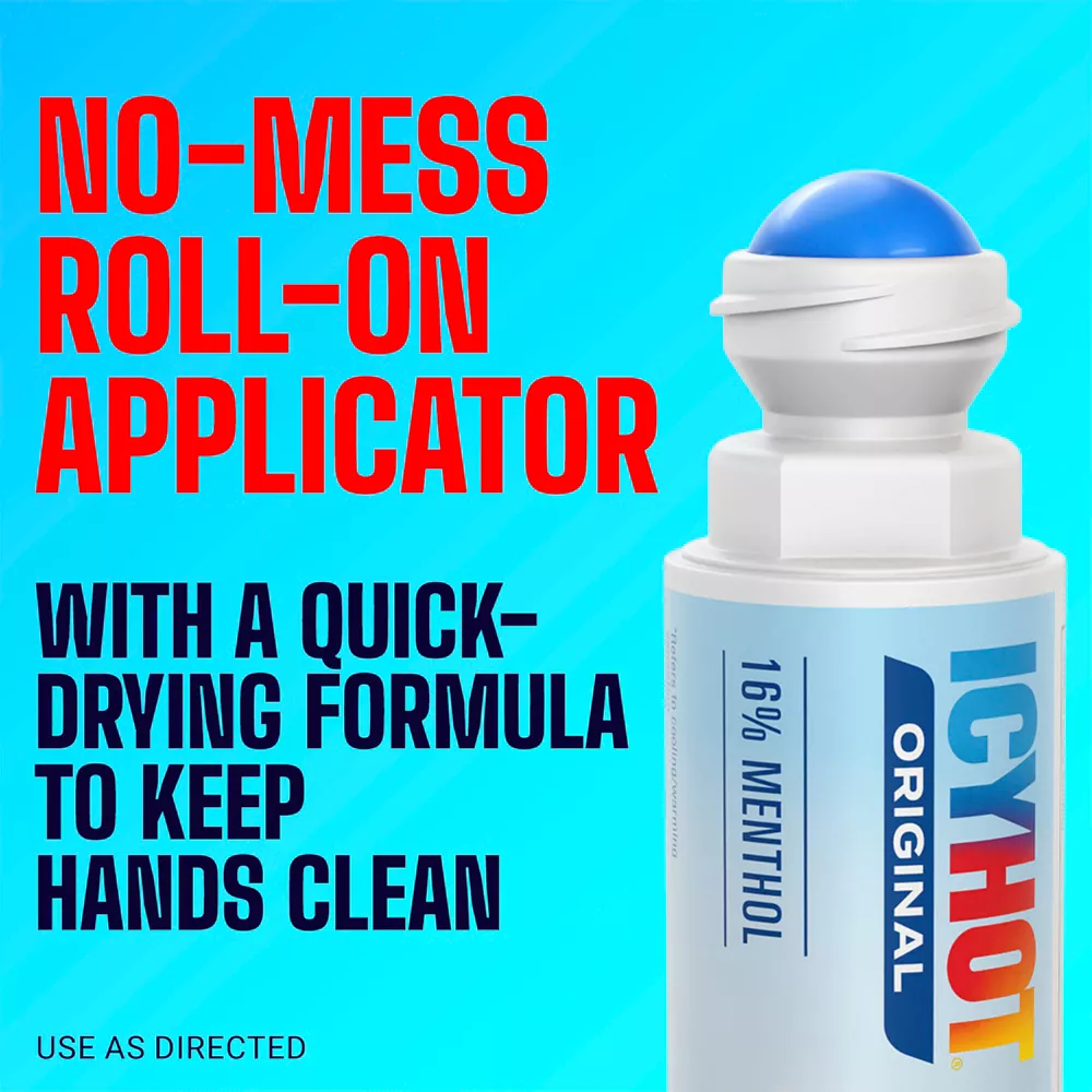 Kem Bôi Giảm Đau Ngoài Da Icy Hot Original No-Mess Roll-On – Thanh 2.5 Oz
