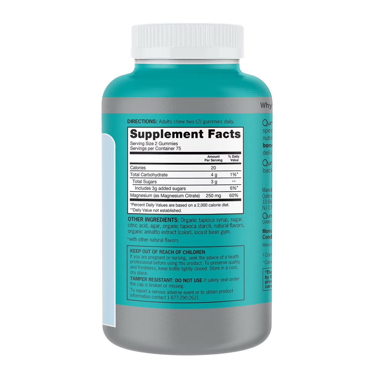 Kẹo Dẻo Magie Qunol Extra Strength Magnesium Citrate Gummies 250mg – Hộp 150 Viên 