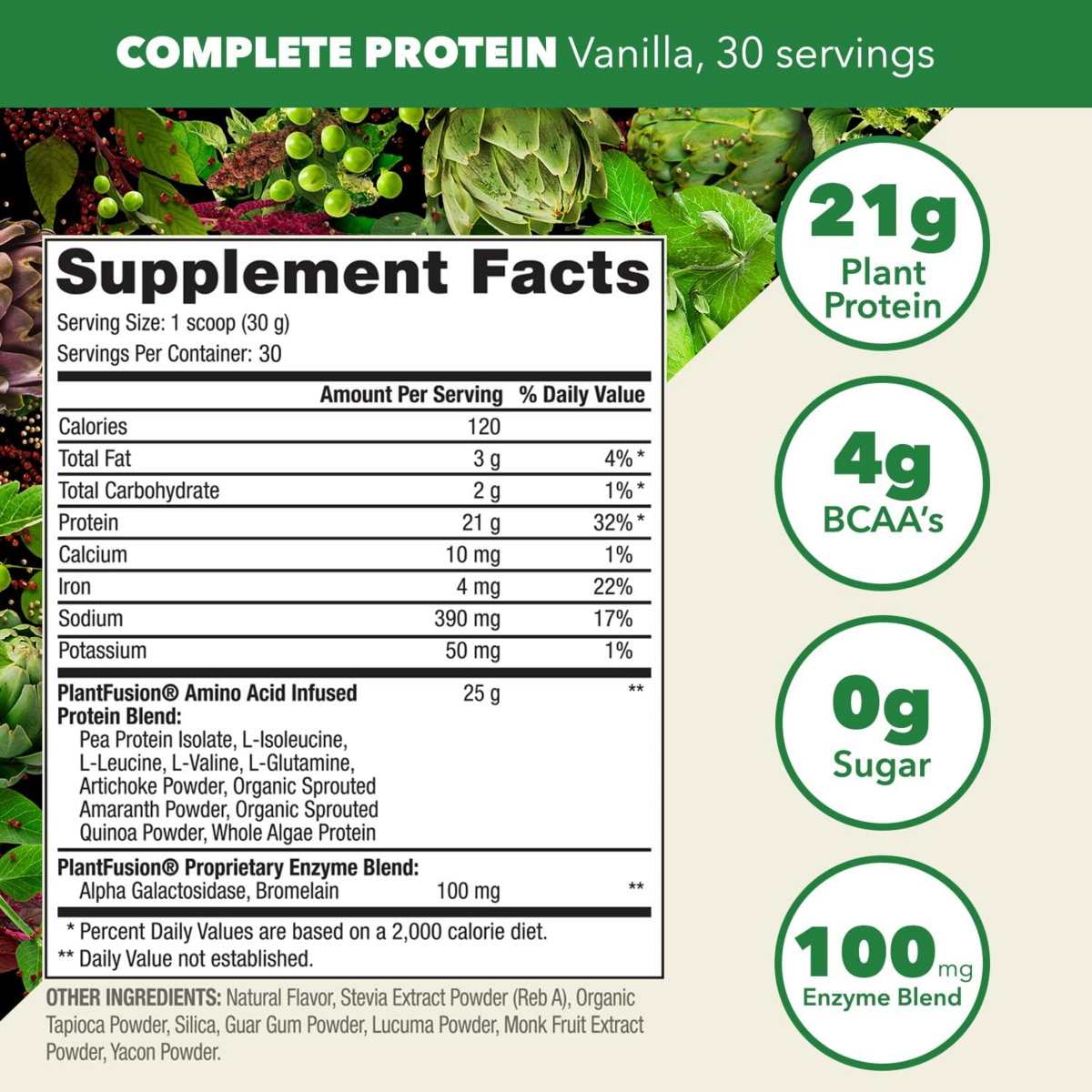 Bột Protein Thực Vật PlantFusion Complete Protein Creamy Vanilla Bean – Hộp 900g