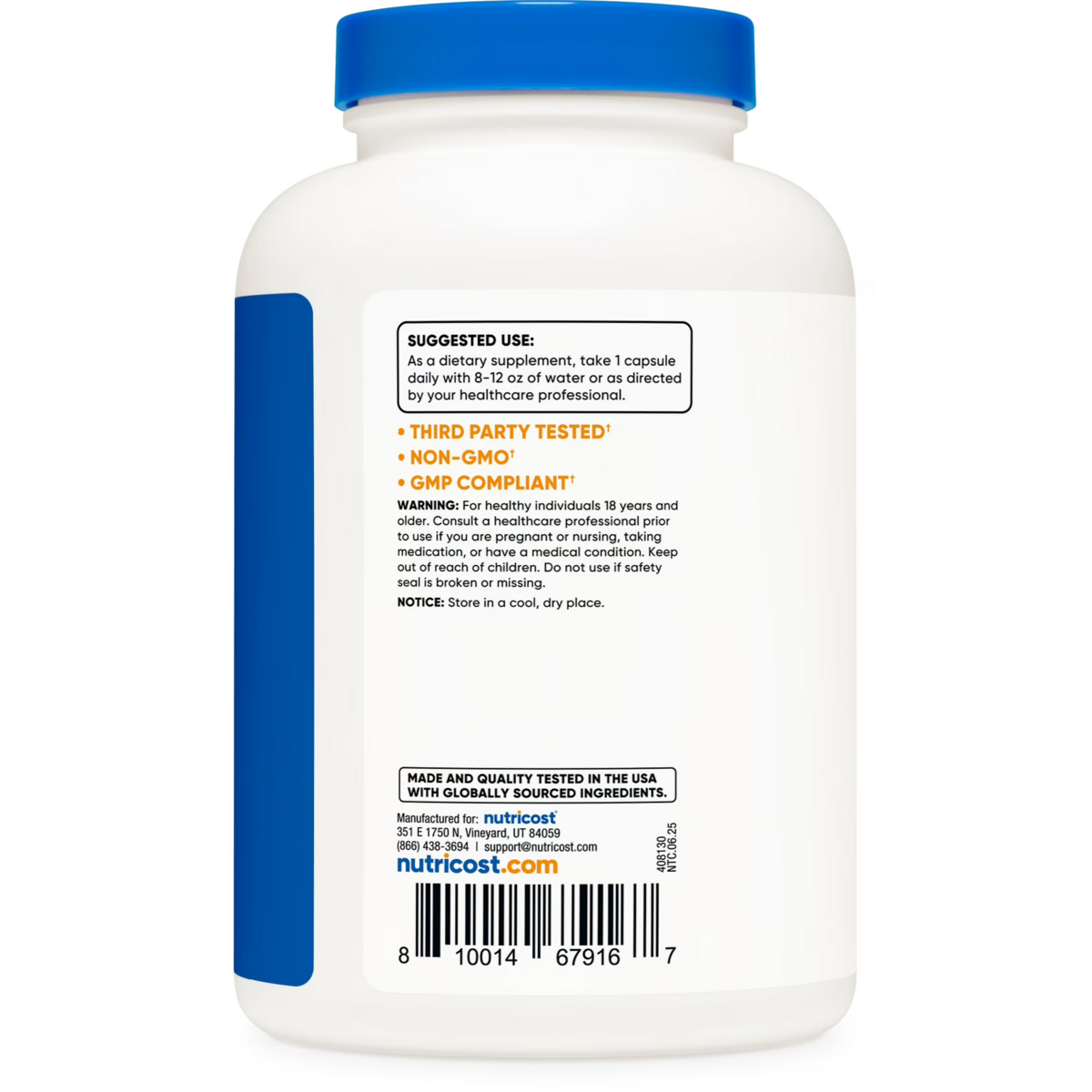 Viên Uống Hỗ Trợ Tiêu Hóa Nutricost Betaine HCl & Pepsin 790mg – Hộp 240 Viên