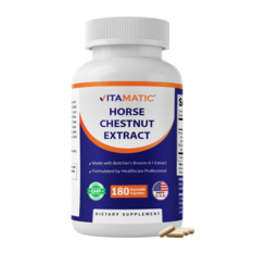 Viên Uống Hỗ Trợ Tĩnh Mạnh & Tuần Hoàn Máu Vitamatic Horse Chestnut Extract 700mg & Butcher's Broom Extract 300mg – Hộp 180 Viên