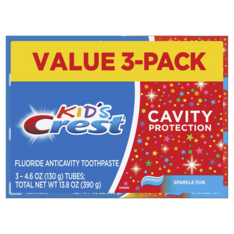 Kem Đánh Răng Ngừa Sâu Răng Cho Trẻ Em Crest Kid's Cavity Protection Toothpaste Sparkle Fun –  (Bộ 3 Tuýp x 130 g)